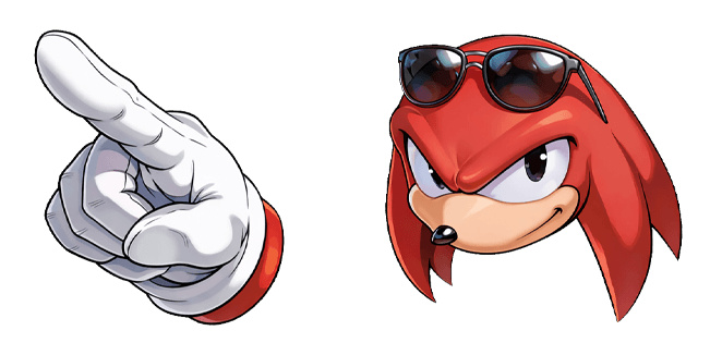 Sonic Knuckles the Echidna Cool Face & Hand Cursor