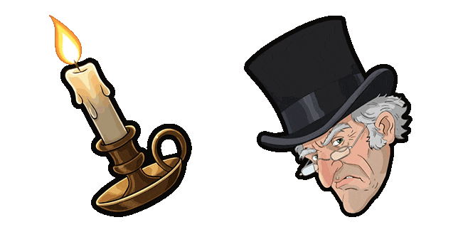 A Christmas Carol Ebenezer Scrooge & Candle Animated Cursor