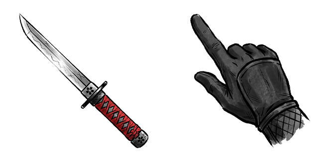 Japanese Tanto Dagger & Black Ninja Glove Cursor