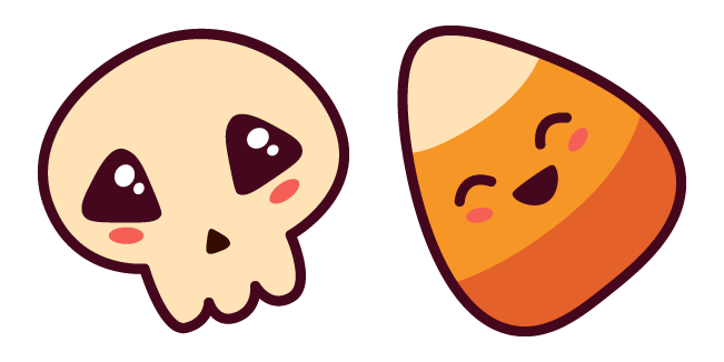 Halloween Kawaii Candy Corn & Skull Cursor