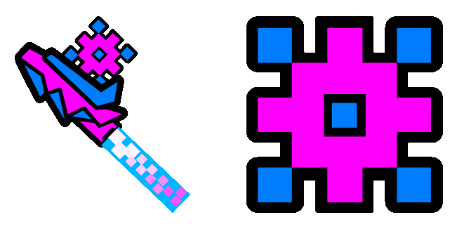 Geometry Dash Purple Ship 2 & Cube 6 Animated Cursor
