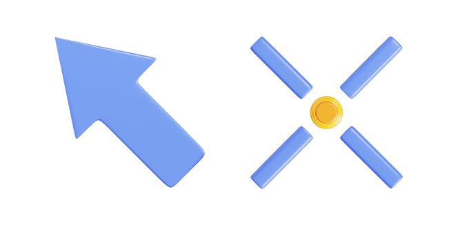 Blue Arrow & Sight 3D Cursor