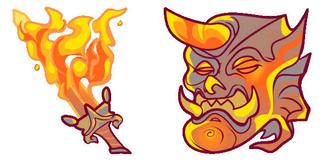 Fire Sword & Demon Animated Cursor