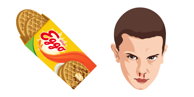 Stranger Things Eleven & Eggo Waffles Cursor