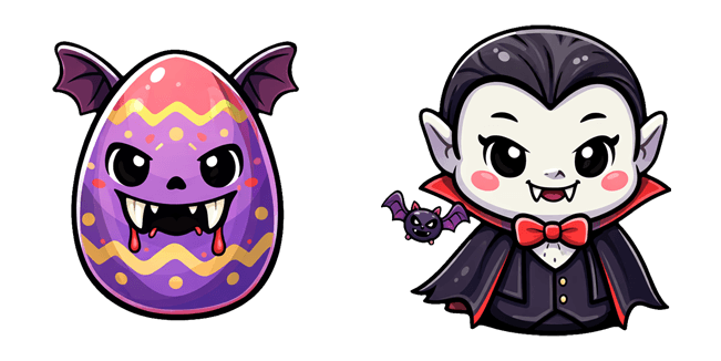 Easter Cute Dracula & Egg Cursor