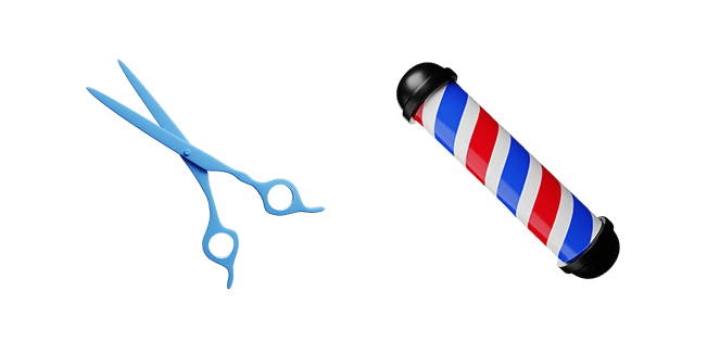 Barber Pole & Scissors 3D Cursor