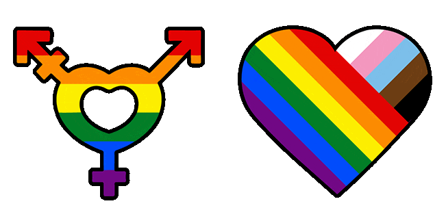 Pride Transgender Symbol & Rainbow Heart Animated Cursor