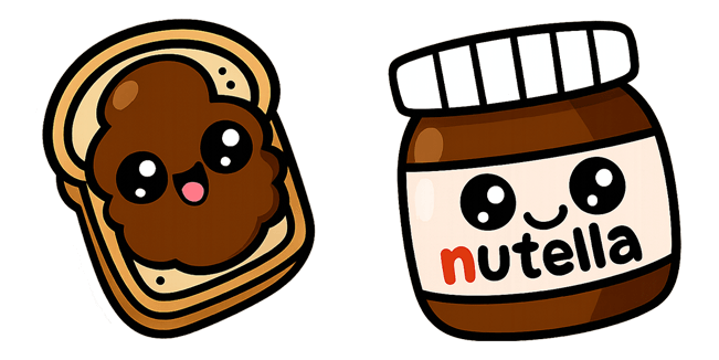 Kawaii Nutella Sandwich & Jar Cursor