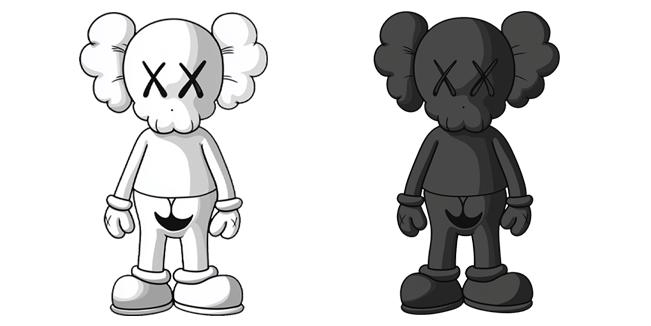 White & Grey KAWS Cursor