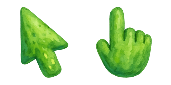 Fresh Green Watercolor Arrow Cursor
