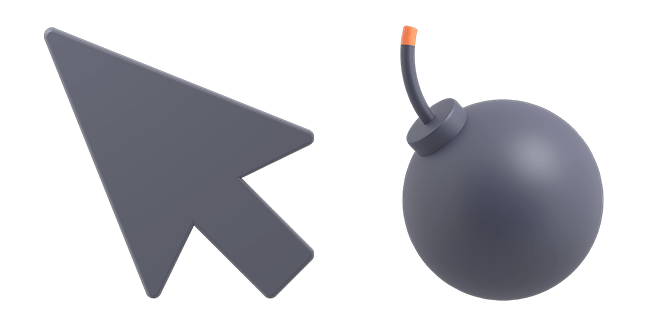 Grey Arrow & Bomb 3D Cursor