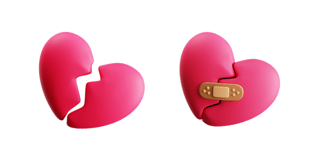Broken & Healed Heart 3D Cursor