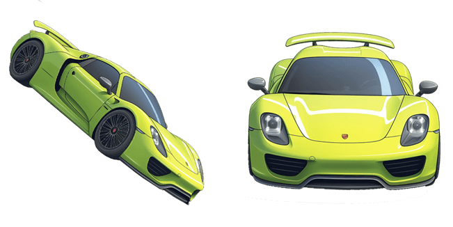 Green Porsche 918 Spyder Cursor