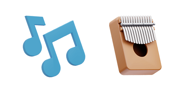 Music Notes & Kalimba 3D Cursor