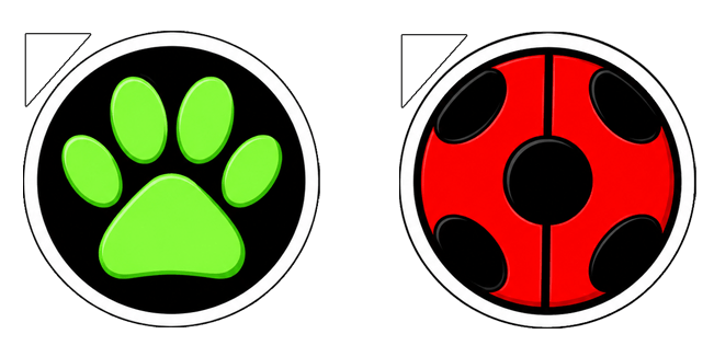 Miraculous Ladybug & Cat Noir Badges Cursor