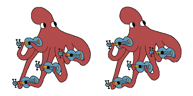 Squid Playing Guitars Animated Cursor