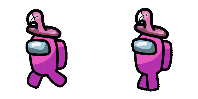 Among Us Pink with Flamingo Animated Cursor
