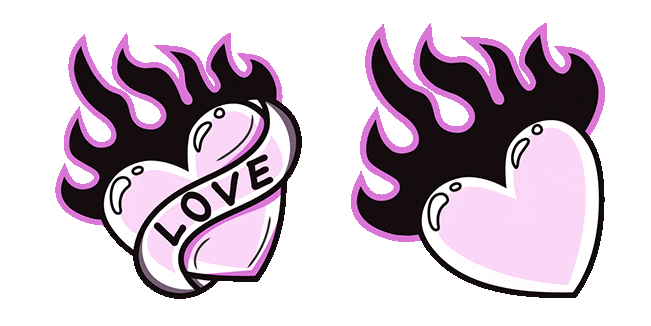 Tattoo Flaming Heart Love Animated Cursor