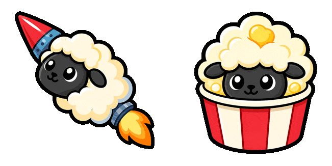Popcorn Rocket Sheep Animated Cursor