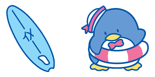 Sanrio Tuxedo Sam & Surfboard Animated Cursor