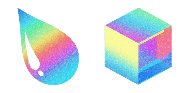 Holographic Rainbow Droplet & Cube Cursor