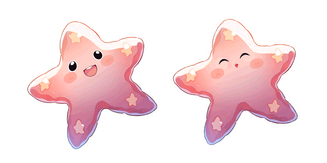 Cute Pink Starfish Animated Cursor