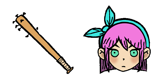 Omori Aubrey & Nail Bat Animated Cursor