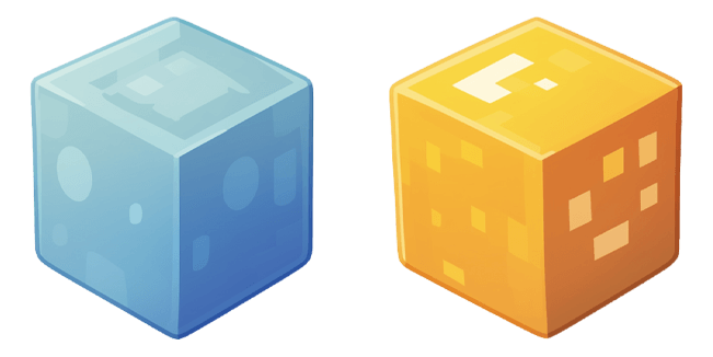 Minecraft Blue & Yellow Cubes Cursor