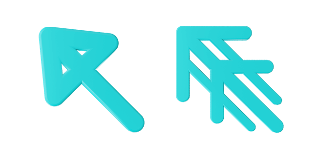 Futuristic Blue Arrow 3D Cursor