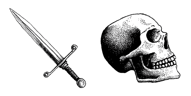 Gothic Engraved Sword & Skull Cursor