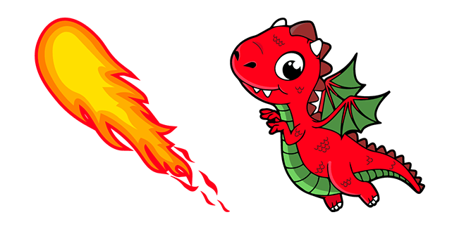 Cute Red Dragon & Fireball Cursor