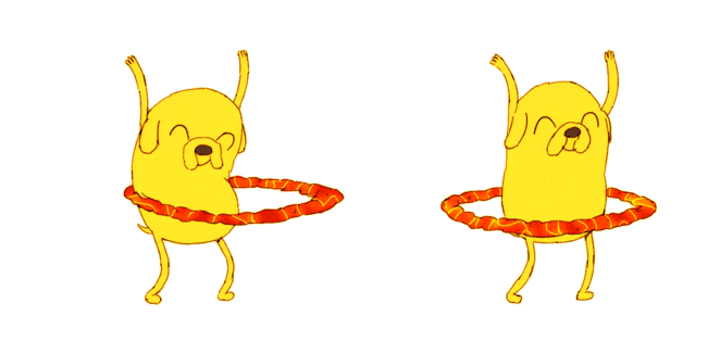 Adventure Time Jake Dancing with Hula Hoop Animated Cursor