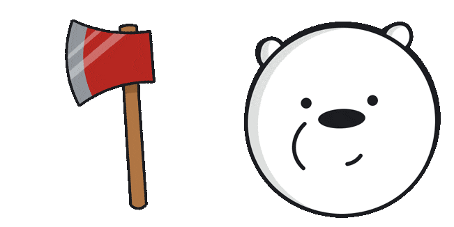 We Bare Bears Ice Bear & Axe Animated Cursor
