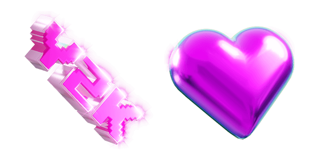 Y2K Love Heart 3D Cursor
