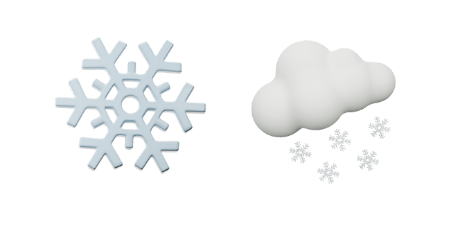 Snowflake & Snow Cloud 3D Cursor
