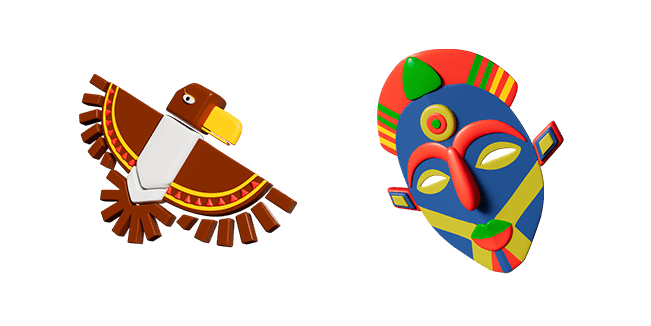 African Bird & African Mask 3D Cursor