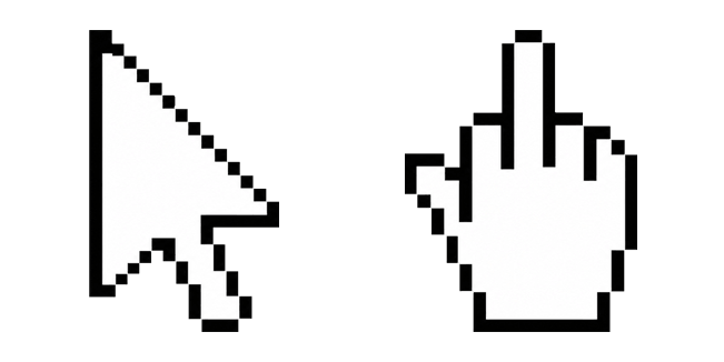 Classic Pixel Arrow & Middle Finger Cursor