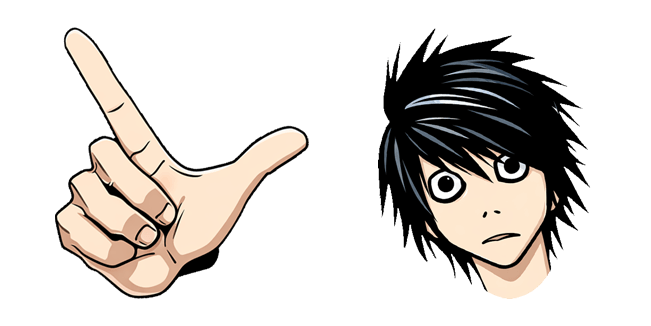 Death Note L Lawliet Face & Hand Sign Cursor