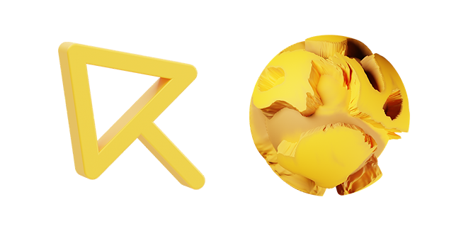 Yellow Arrow & Orb 3D Cursor
