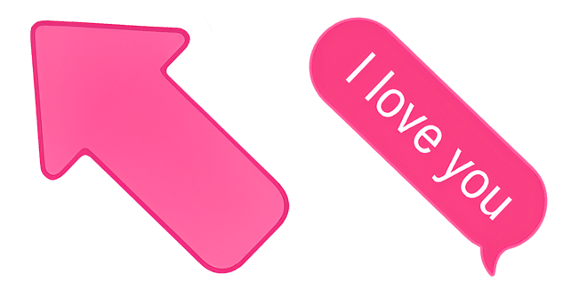 Preppy Pink Arrow & Love Message Cursor