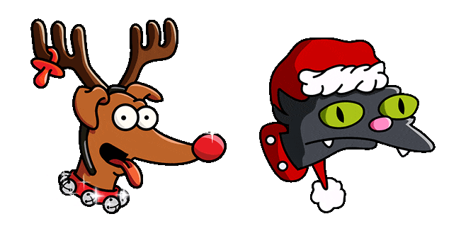 The Simpsons Santa's Little Helper & Snowball Animated Cursor