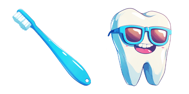 Blue Toothbrush & Cool Tooth Cursor