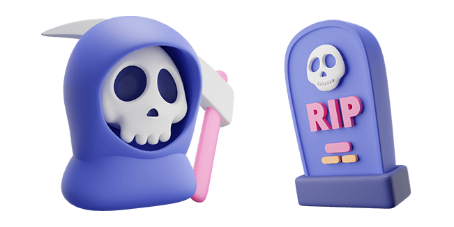 Halloween Grim Reaper & Graves 3D Cursor