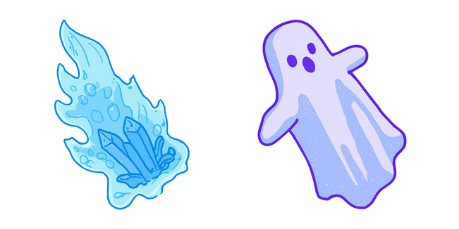 Blue Crystal Flame & Ghost Cursor