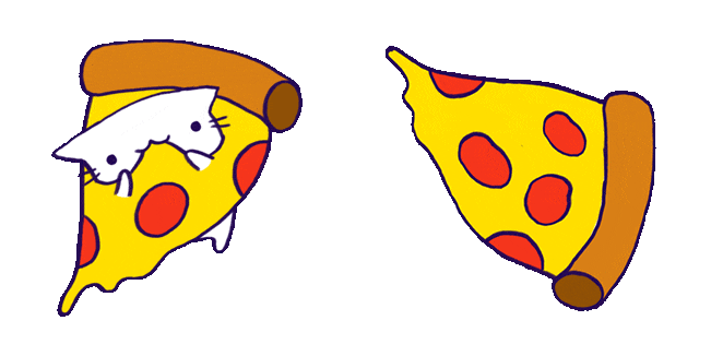 Cute Cat Eating Pizza Animated Cursor