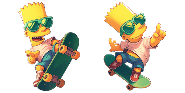 The Simpsons Bart on Skateboard Cursor