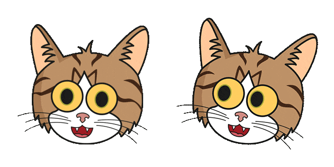 Funny Brown & White Cat Animated Cursor