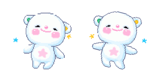 Cute Bear Dancing Pixel Animated Cursor