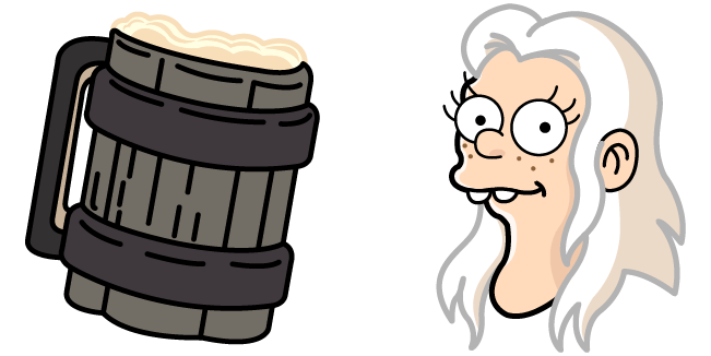 Disenchantment Queen Bean & Mug of Beer Cursor