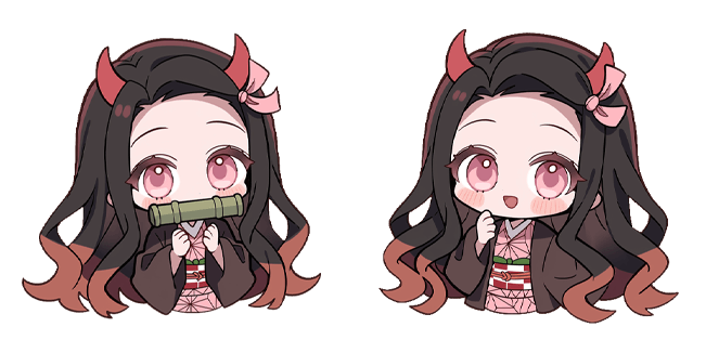 Demon Slayer Chibi Nezuko Kamado Cute Expressions Cursor